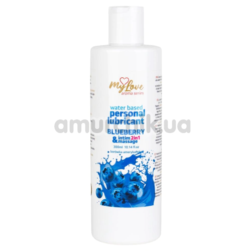 Массажный лубрикант MyLove Aroma Series Personal Lubricant 2in1 Blueberry - черника, 300 мл - Фото №1