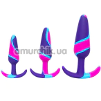 Набор из 3 анальных пробок Colorful Anal Plug, разноцветный - Фото №1