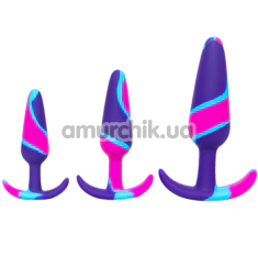 Набор из 3 анальных пробок Colorful Anal Plug, разноцветный - Фото №1