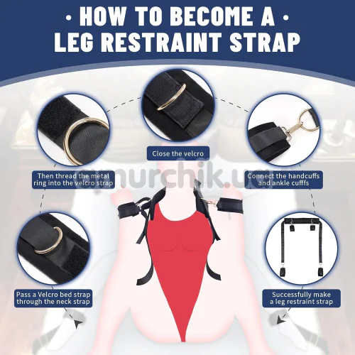 Бондажный набор Lockink Yeahwow Bed Restraint Set, черный