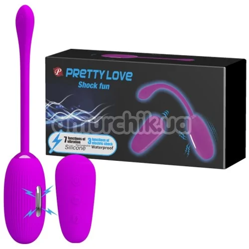 Виброяйцо с электростимуляцией Pretty Love Shock Fun, фиолетовое