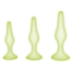 Набор анальных пробок Whipsmart Glow In The Dark Collection 3PC Silicone Anal Training Kit, желтый - Фото №1