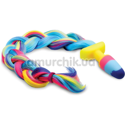 Анальная пробка с хвостом Tailz Rainbow Unicorn, радужная
