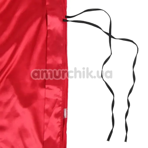 Комплект Star Night Ruth Satin & Lace Long Sleeve Robe, красно-черный: пеньюар + трусики-стринги