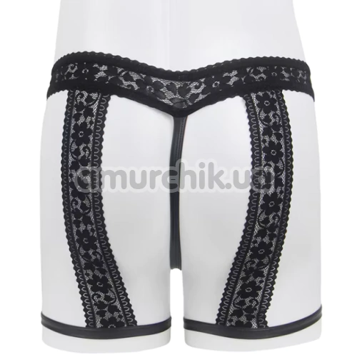 Труси з гартерами чоловічі Star Night Sexy Lace Sissy Panties, чорні