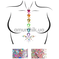 Украшение для тела Leg Avenue Adore Jewels Sticker & Body Glitter, радужное - Фото №1