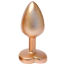 Анальна пробка з прозорим кристалом Gleaming Love Pearl Gold Plug Heart S, золота - Фото №1
