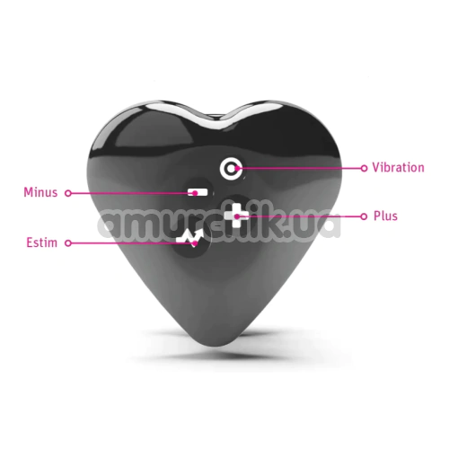 Вибратор на палец с электростимуляцией Mystim Black Edition Heart's Desire, черный
