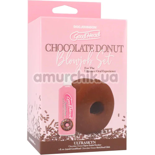 Набір для мінету Doc Johnson GoodHead Chocolate Donut Blowjob Set, 3 шт