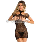 Платье High Neck Cold Shoulder Lace, черное - Фото №1