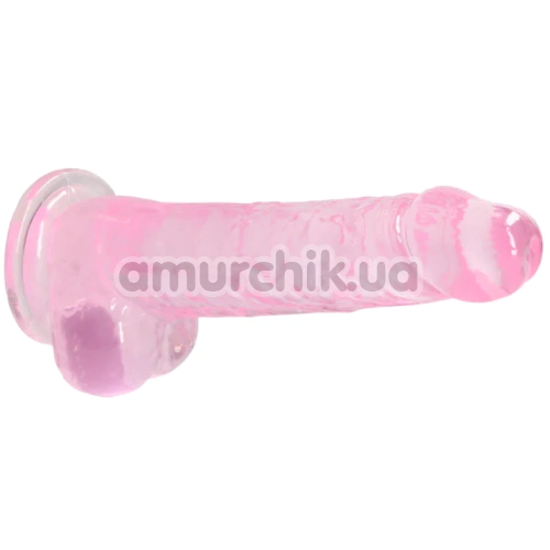 Фалоімітатор Realrock Crystal Clear Dildo Realistic 8, рожевий