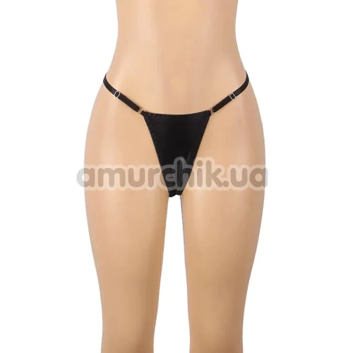 Комплект Star Night Openable Bow Sexy Bra Set, черный: бюстгальтер + трусики-стринги + гартеры