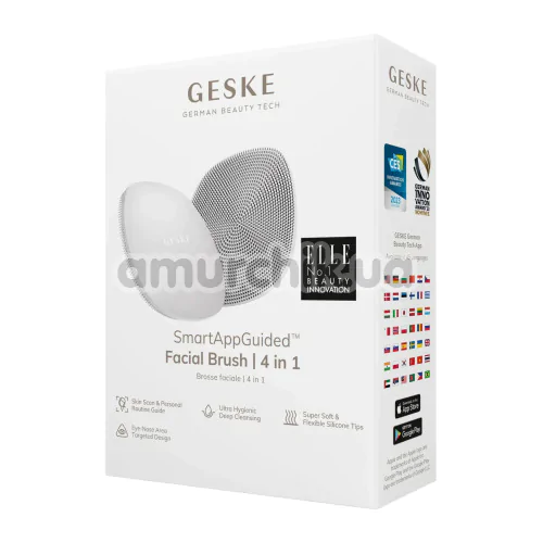 Щетка для лица Geske Facial Brush 4 in 1, белая