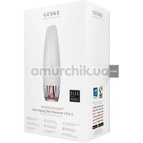 Микротоковый LED-излучатель для восстановления кожи лица Geske Anti-Aging Skin Renewer 9 in 1, кремовый