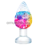 Анальна пробка Rainbow Silicone Anal Plug Medium, райдужна - Фото №1