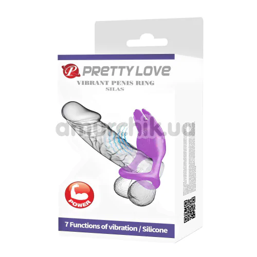 Виброкольцо для члена Pretty Love Vibrant Penis Ring Silas, фиолетовое