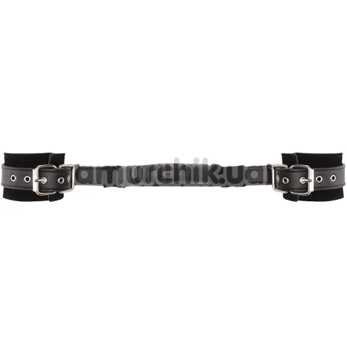 Фиксаторы для рук Ouch! Adjustable Leather Handcuffs With Straps, черные - Фото №1