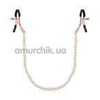 Зажимы для сосков Rosy Gold Nouveau Nipple Clamps Pearls, розовые - Фото №1