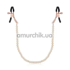 Затискачі для сосків Rosy Gold Nouveau Nipple Clamps Pearls, рожеві - Фото №1