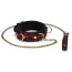 Нашийник з повідцем Liebe Seele Victorian Garden Lace and Vegan Leather Collar With Chain Leash, червоно-чорний - Фото №1