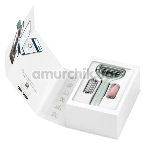 Массажер-роллер для лица и тела с микроиглами Geske MicroNeedle Face & Body Roller 9 in 1, зеленый