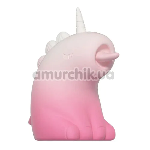 Симулятор орального сексу для жінок з вібрацією Univibe Sexy Unicorn, біло-рожевий