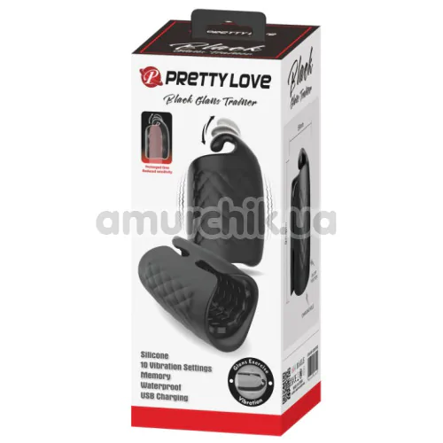 Мастурбатор з вібрацією Pretty Love Black Glans Trainer, чорний