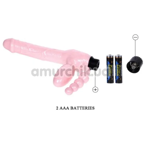 Безремневой страпон с вибрацией Super Strapless Dildo, розовый