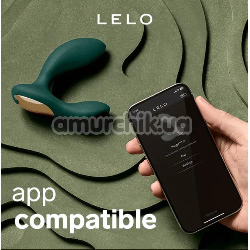 Вібростимулятор простати для чоловіків Lelo Hugo 2 App (Лело Х'юго 2 Епп), зелений