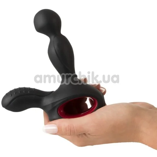 Вибростимулятор простаты с ротацией и подогревом Silicone Prostate Plug, черный