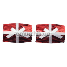 Украшения для сосков в виде подарков Lovetoy Nipple Pastie Christmas Sequin Square, красные - Фото №1