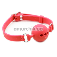 Кляп DS Fetish Mouth Silicone Ball Gag M, червоний - Фото №1