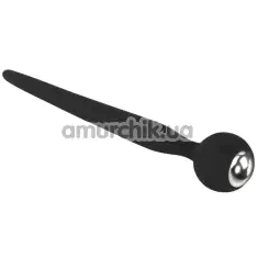 Уретральна вставка Penis Plug Jewellery Pin 100% Silicone, чорна - Фото №1