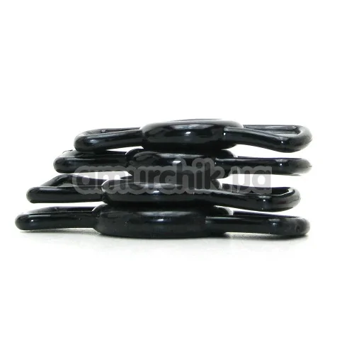 Набір ерекційних кілець TitanMen Cock Ring Set, 4 шт чорний
