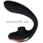 Вибратор с вакуумным стимулятором Langloys Tique, черный - Фото №1