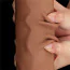 Фалоімітатор Sliding-Skin Dual Layer Dong 14, коричневий - Фото №9