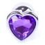 Анальна пробка з фіолетовим кристалом Exclusivity Jewellery Silver Heart Plug, срібна - Фото №4