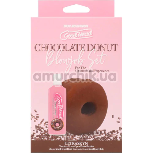 Набір для мінету Doc Johnson GoodHead Chocolate Donut Blowjob Set, 3 шт