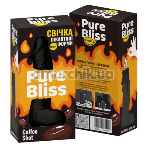 Свічка у вигляді пеніса Pure Bliss Small Coffee Shot - кава, чорна