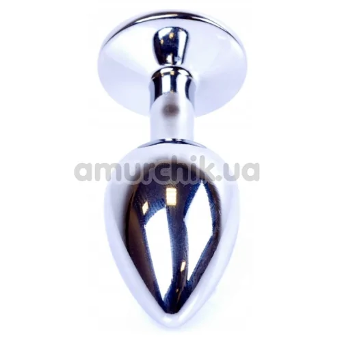 Анальная пробка с ярко-розовым кристаллом Exclusivity Jewellery Silver Plug, серебряная
