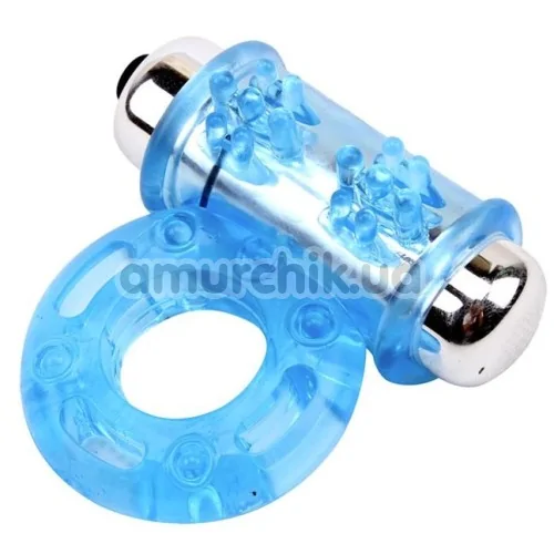 Виброкольцо Get Lock Vibrating Bull Ring, голубое