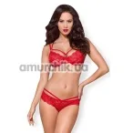 Комплект Obsessive 860-SET-1 красный: бюстгальтер + трусики-стринги - Фото №1