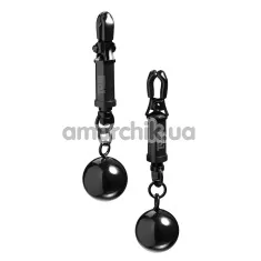 Зажимы для сосков Tom of Finland Barrel Nipple Clamps, черные - Фото №1