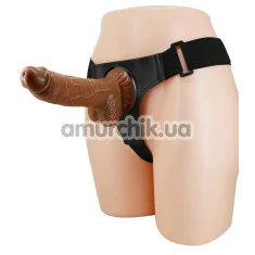 Страпон Pretty Love Harness Briefs Micheal 7.0 Dildo, коричневый - Фото №1