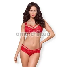 Комплект Obsessive 860-SET-1 червоний: бюстгальтер + трусики-стрінги - Фото №1
