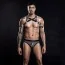 Комлект мужской JSY Sexy Lingerie SO3677, серый: трусы + портупея + браслеты - Фото №4