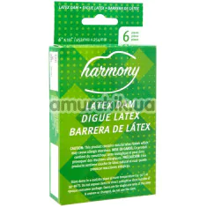 Серветки для орального сексу Harmony Latex Dam, 6 шт - Фото №1