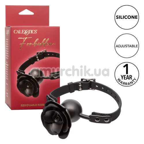 Кляп Forbidden Removable Rose Gag, чорний