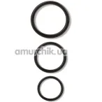 Набор эрекционных колец Cock & Ball Rings, черный - Фото №1
