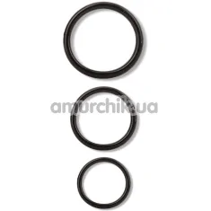 Набір ерекційних кілець Cock & Ball Rings, чорний - Фото №1